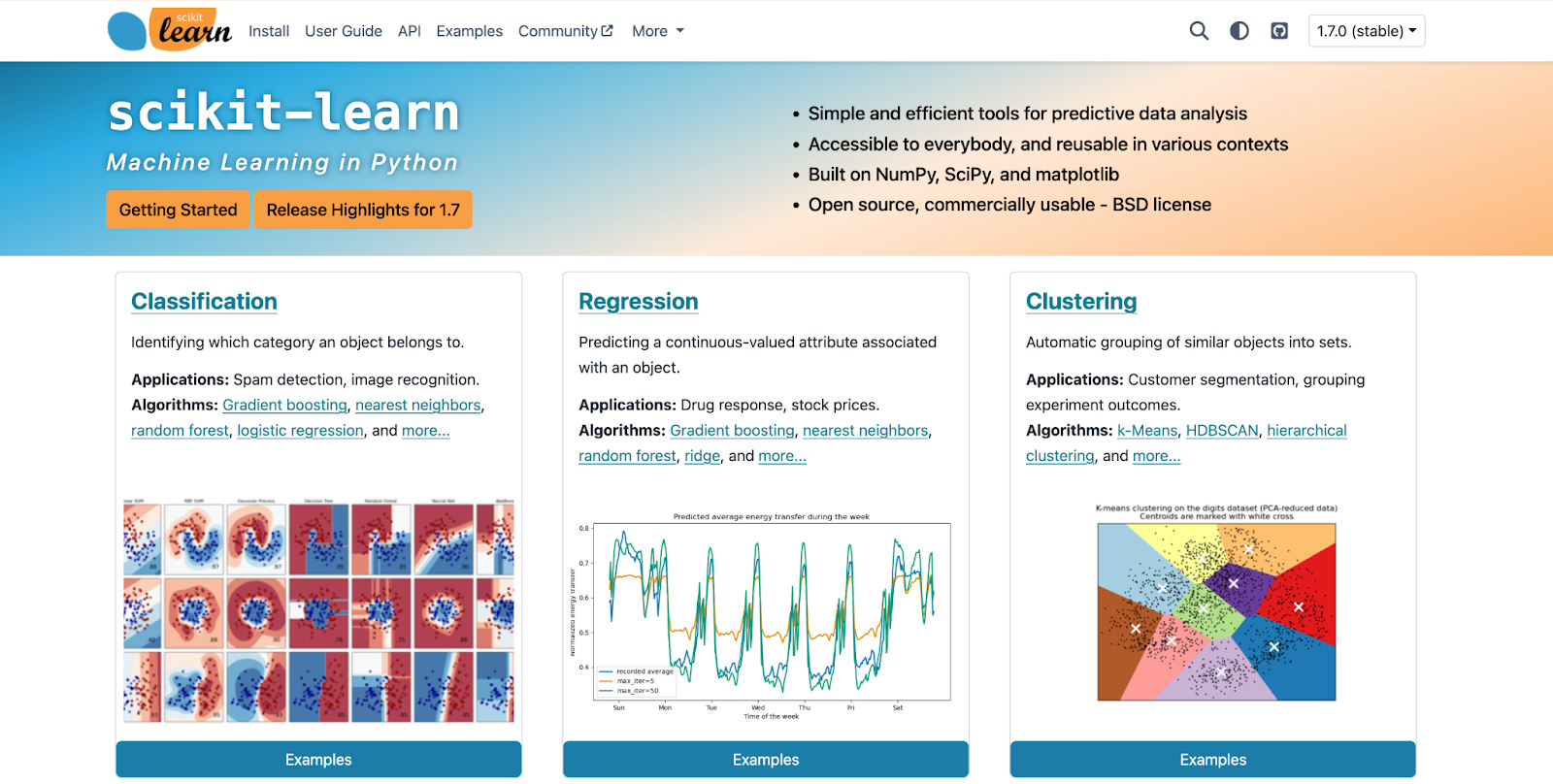 scikit-learn website